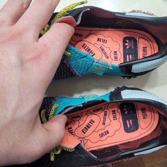 Adidas Superstar Patchwork Black Pharrell Human Race Size 10 - Picture 3 of 7